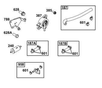 Fuel Supply Group Diagram and Parts List for 305446-0619-B5 200000 - 399999 Briggs and Stratton Engine